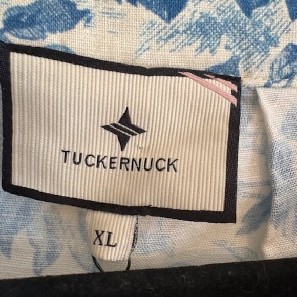 Tuckernuck Linen-Blend Blue Toile Tate Dress, Size XL - Picture 2 of 6